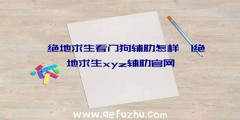 「绝地求生看门狗辅助怎样」|绝地求生xyz辅助官网